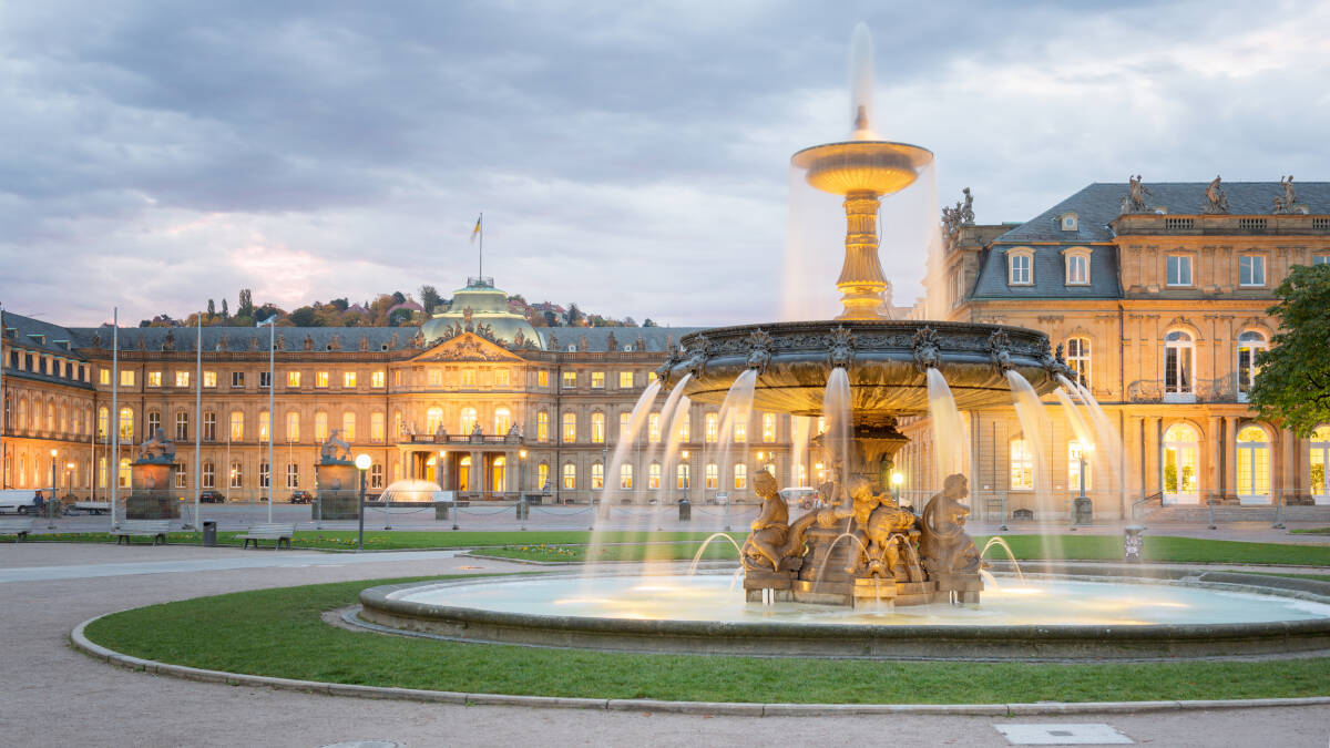 Morning View of Stuttgart Schlossplatz