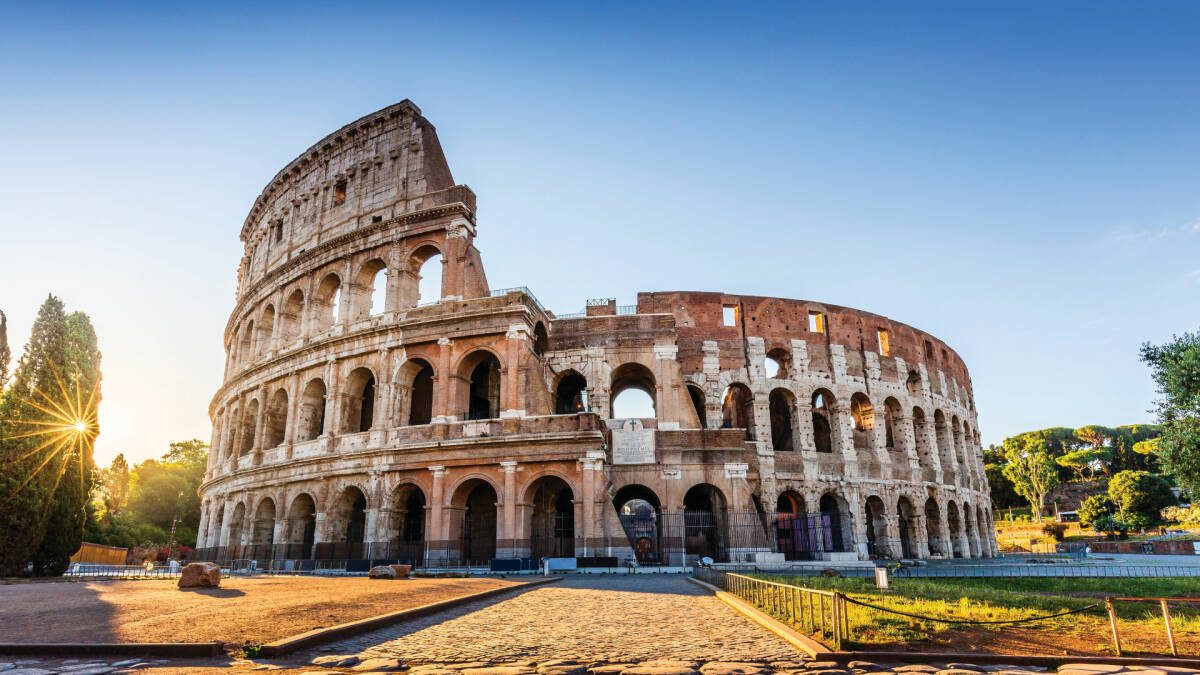 View of the colosseum in Rome, Italy