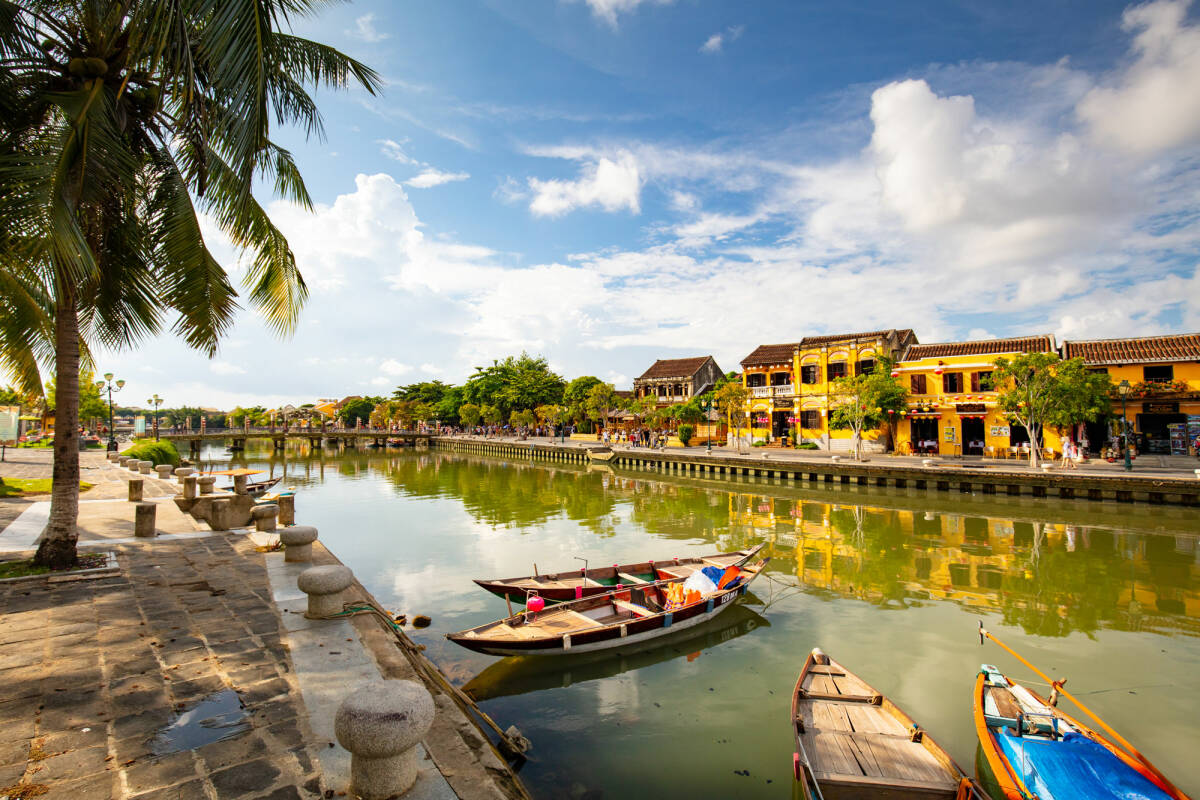 Traditional building detail in the town of Hoi An in the Quang Nam Province of Vietnam.