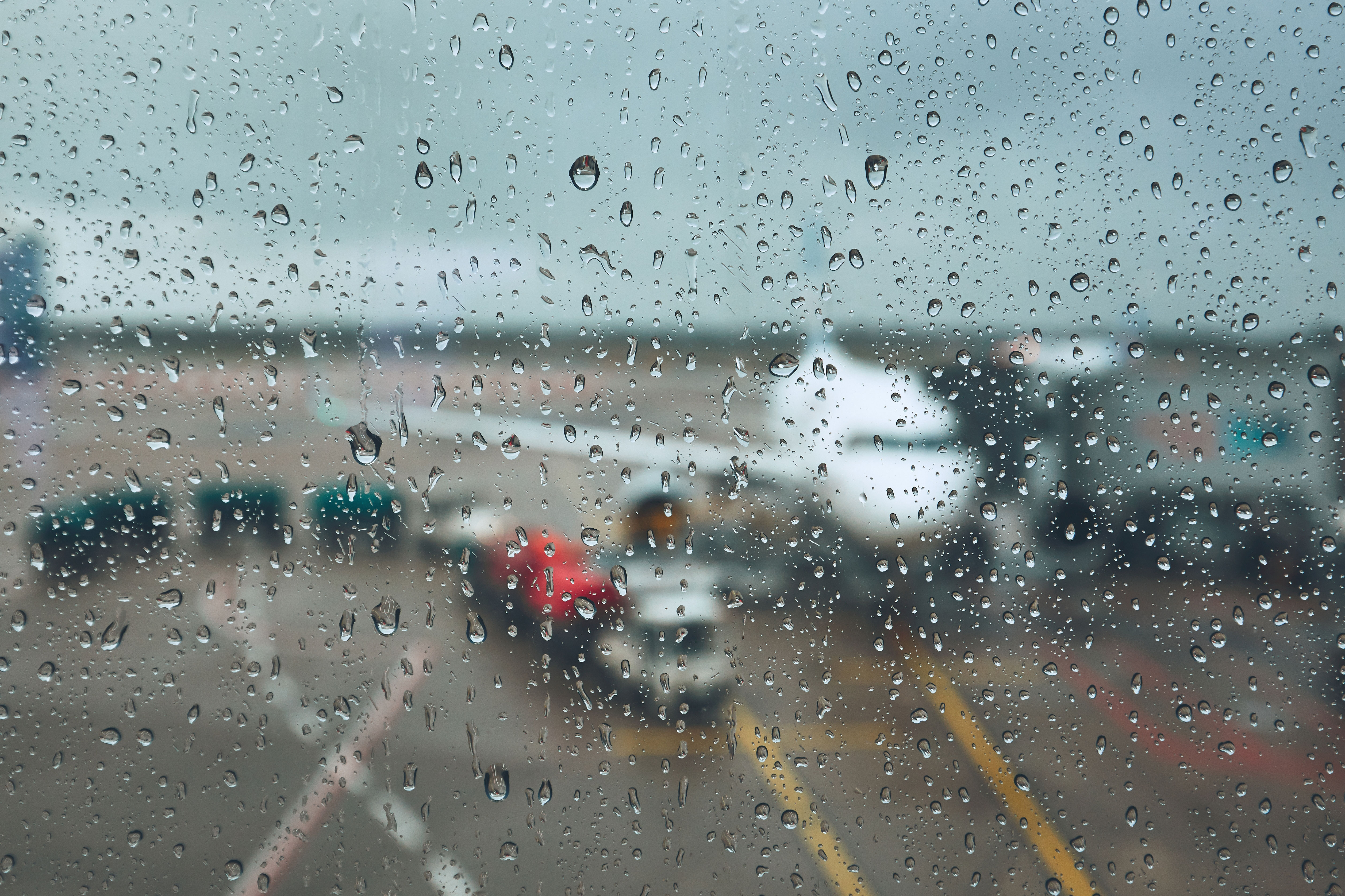 Storm at the airport causing weather cancellations.