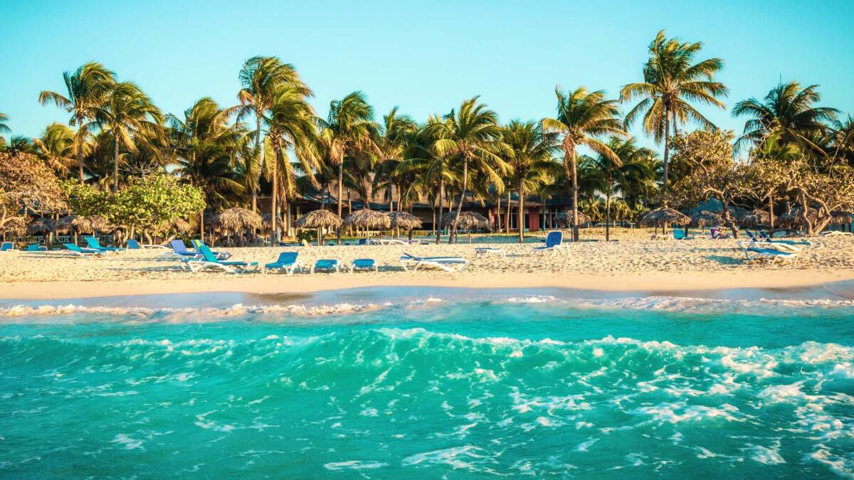 Ocean side view of the beach in Varadero, Cuba.